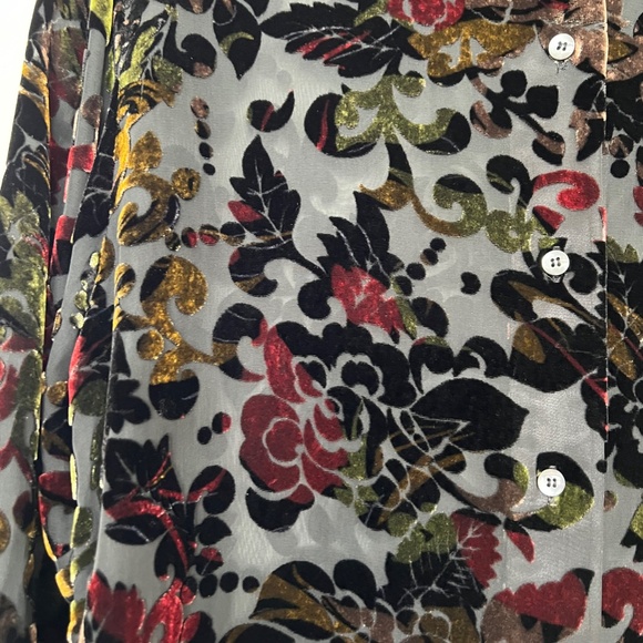 Mantles Devorsheer loose  style shirt size small floral print long sleeves - Picture 4 of 7